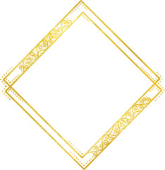 ゴールドの菱形フレーム　ベクター素材