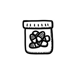 Stylized Cartoon Bottle of Medicine Doodle