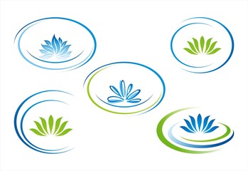 water lily , Buddha , Eco friendly business logo	