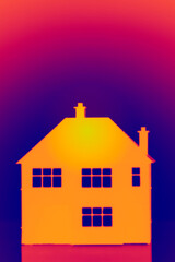 Thermal Image Of Model House Showing Heat Loss And Energy Efficiency