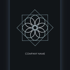Grey steel geometric logo. Luxurious styled corporate Identity. Vector illustration