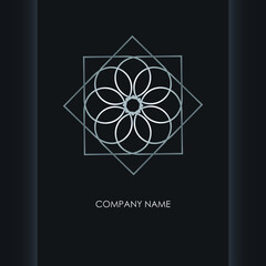 Fototapeta premium Grey steel geometric logo. Luxurious styled corporate Identity. Vector illustration