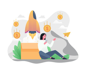 increase in sales revenue illustration concept