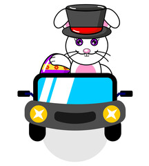 Easter day graphic illustration with egg and rabbit design