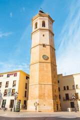 Castellón de la Plana, Valencian Community, Spain (Costa del Azahar). El Fadrí tower on the square Mayor (plaza Mayor).