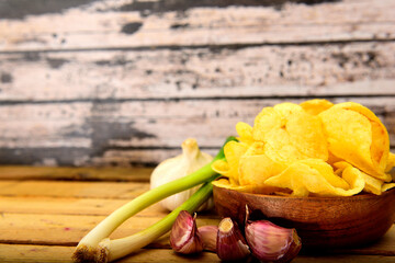 Homemade Crisp spring onion and garlic flavor