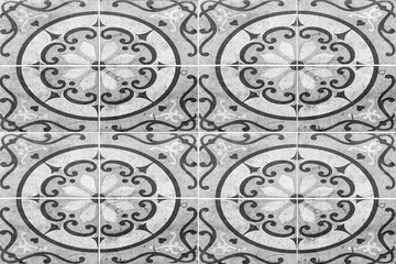 Fototapeta na wymiar Vintage antique white ceramic tile pattern texture and seamless background