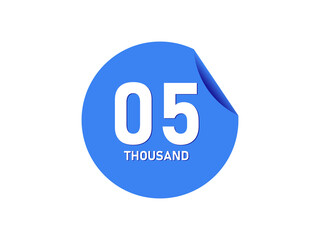 5 Thousand texts on the blue sticker