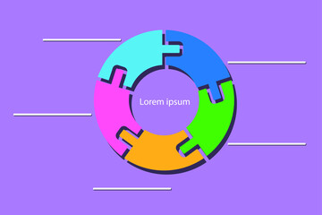 Infographic circle templet for write an interesting