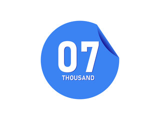 7 Thousand texts on the blue sticker