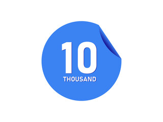 10 Thousand texts on the blue sticker