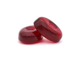 Hard berries candy isolated on white 