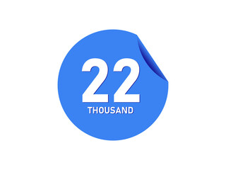 22 Thousand texts on the blue sticker