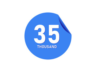 35 Thousand texts on the blue sticker