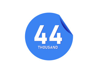 44 Thousand texts on the blue sticker
