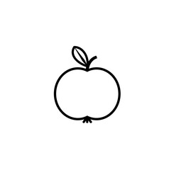 Apple icon. Fruit sign symbol. Thin line icon on white background. Vector illustration.