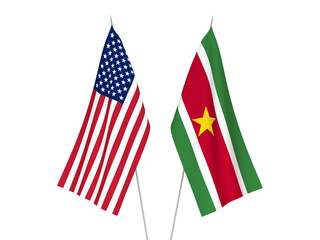 America and Suriname flags