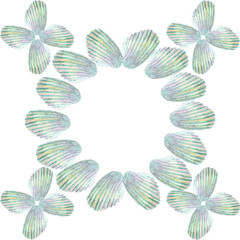 Watercolor frame sea shells on white background, Watercolor frame,  sea shells , white background watercolor wreath shells, clipart sea life