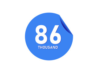 86 Thousand texts on the blue sticker