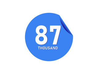 87 Thousand texts on the blue sticker