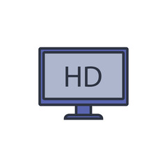 Television Flat Icon Design Vector template illustration