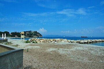 Fototapeta premium Italy-view from the beach in town Cavo on the island of Elba