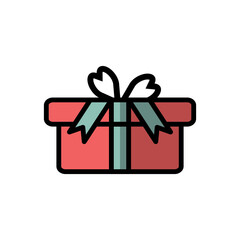 Gift Flat Icon Design Vector Template Illustration