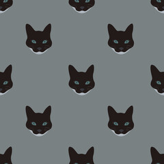 Cat ilustration vector seamless pattern.Great from textile,wrapping paper,fabric,ad any print.