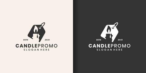 Candle Logo Template. Vector Illustration Design