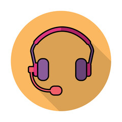 Earphone Headset Icon Design Vector Template Illustration