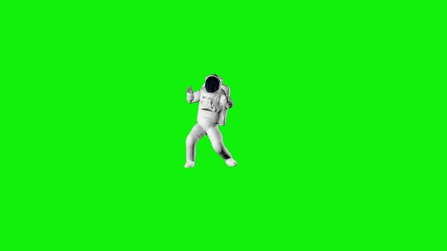 Astronaut Dancing Seamless Loop, Green Screen Chromakey