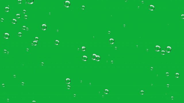 Underwater bubbles transparent ovelay on chroma key green screen