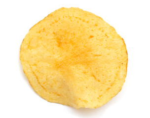 Fried potato chips isolated on a white