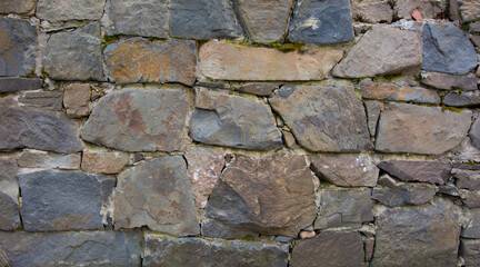 Castle wall made of old stones textures for design and photo background.