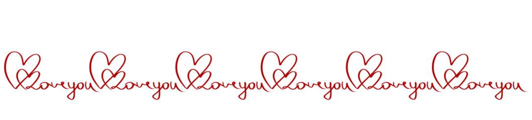 I love you phrase made with a red marker on a white.