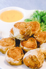 Deep Fried Crab meat roll, Hoi Jo, Crab meat.