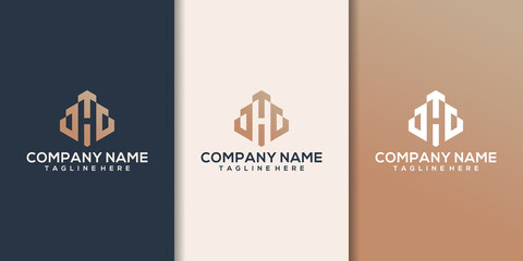 icon logo for the construction business, with combination of the initials J & H