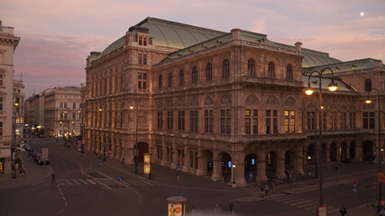 Fototapeta na wymiar Architecture of Vienna City during sunset in Austria.