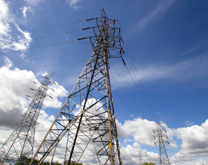 power poles pole with wires against