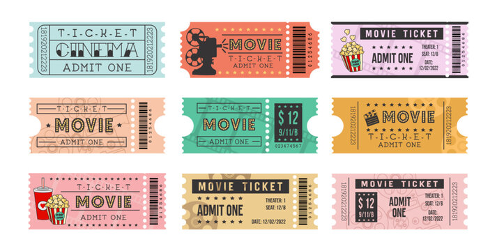 Ticket de cinema, tickets, bilhete de cinema, bilhete, cinema, pipoca, filmes, bilheteria, retr&ocirc;, ingresso cinema. 