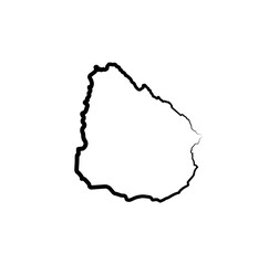 silhouette of Uruguay. map of the country