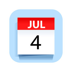 July 4. Calendar Icon. Vector Illustration.