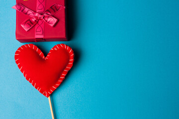 Heart decoration blue background holiday valentine gift