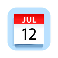Fototapeta premium July 12. Calendar Icon. Vector Illustration.