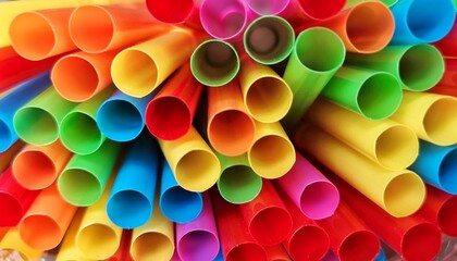 colorful drinking straws