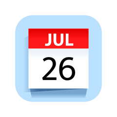 July 26. Calendar Icon. Vector Illustration.