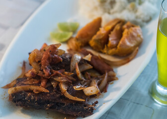 fried pork with rice 