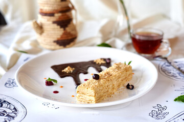 sweet dessert in a white plate