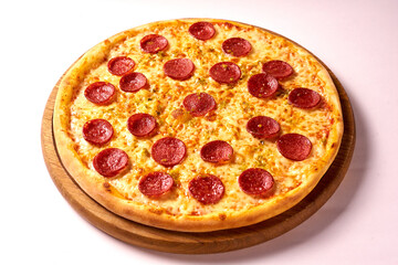 traditional italian juicy salami pizza