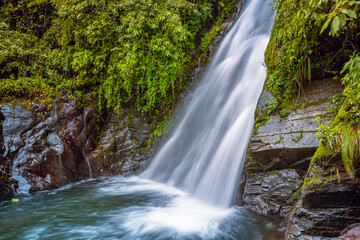 Milky Bhagsunag waterfall at McLeod Ganj in Dharamsala, Himachal Pradesh, India